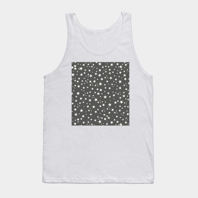 Night and stars pattern with grey background Tank Top by GULSENGUNEL